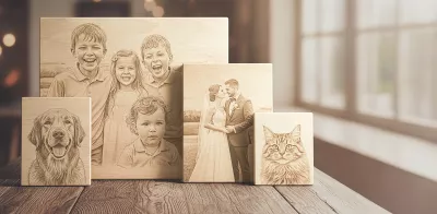 Foto graviert auf Holz