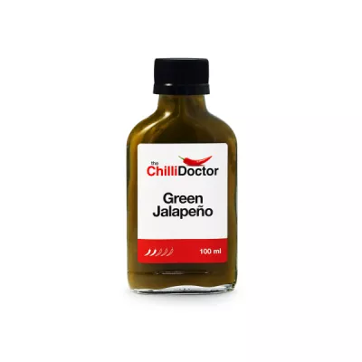 flüssige Chilisauce, grüne Jalapeno, der Chili-Doktor